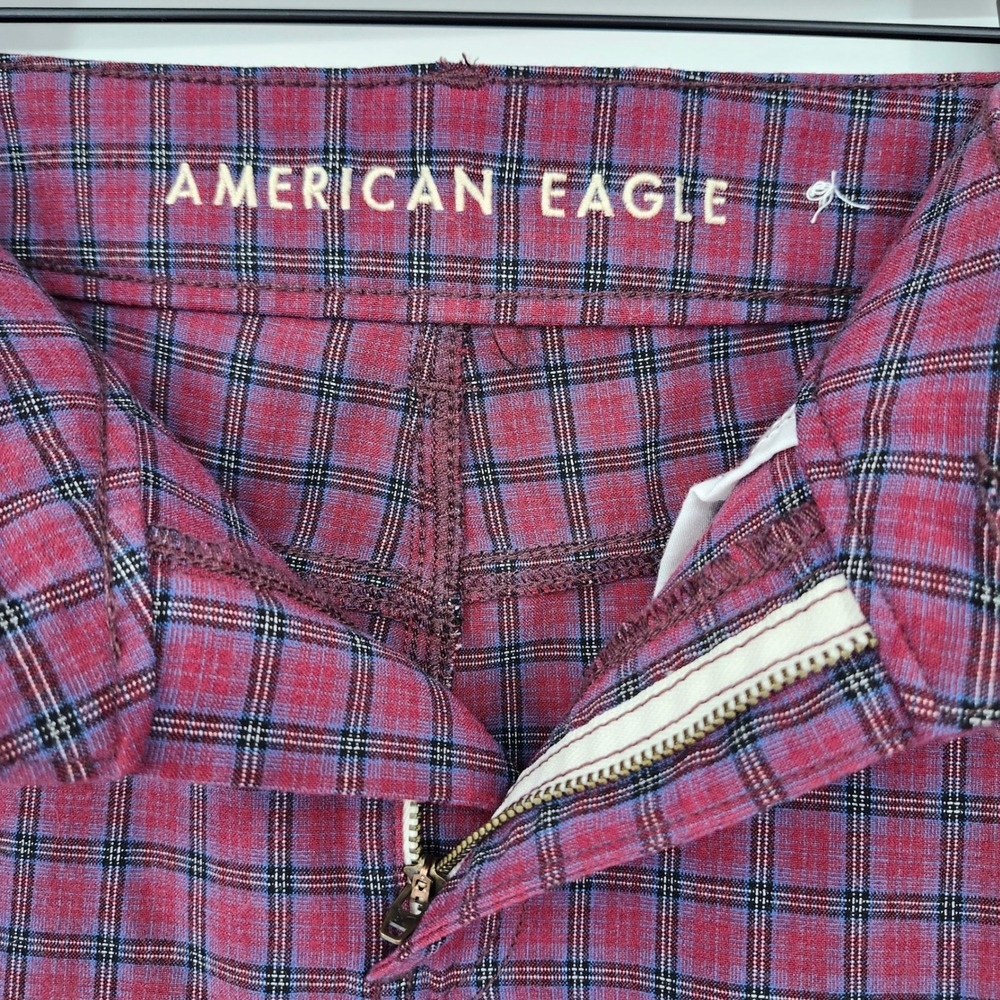 American Eagle Plaid Hi-Rise Mini Skirt Womens 4 Grunge Dark Academia Schoolgirl - Picture 3 of 9